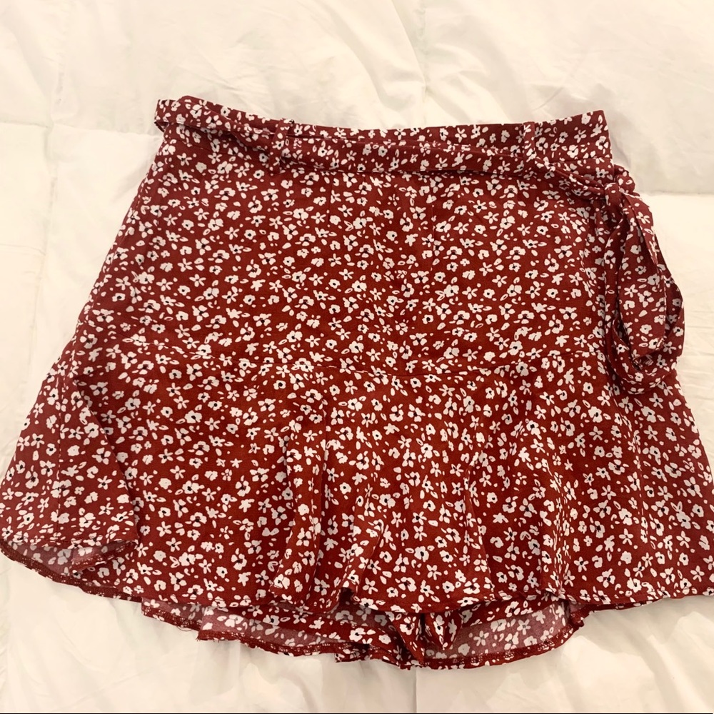 Zara Red Flower Skort